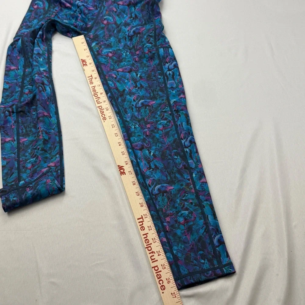 Constantly Varied Gear Leggings Women MED Blue Flamingo Print Pocket Squat Proof